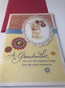 Winnie the Pooh grandmas birthday card hallmark Vintage One Card, One Envelope  - Picture 1 of 10