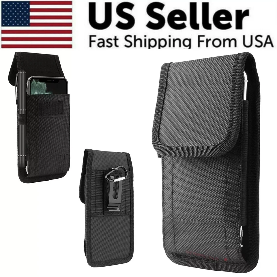 Cell Phone Holster Pouch for iPhone Samsung Wallet Case With Belt Clip - Image 1 of 4