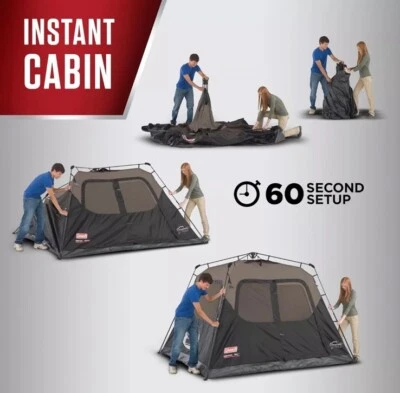 Tienda de campaña Coleman para cabina para 4 personas con configuración instantánea, 1 habitación, gris - NUEVA Foto 1 de 4