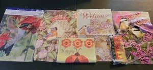 FLAGS Decorative Garden Lot 6 Hummingbird Robin Birds Ladybird Sunflower - Picture 1 of 9