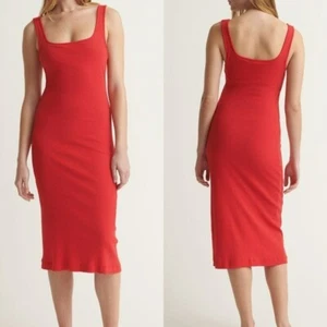Andreea Ali x Skin Paparazzi Dress Red Ribbed Midi Tank Dress - Picture 1 of 5
