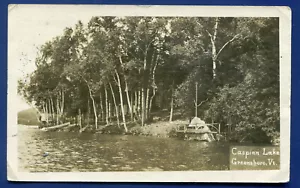 Greensboro Vermont vt Caspian Lake shore view real photo postcard RPPC - Picture 1 of 2