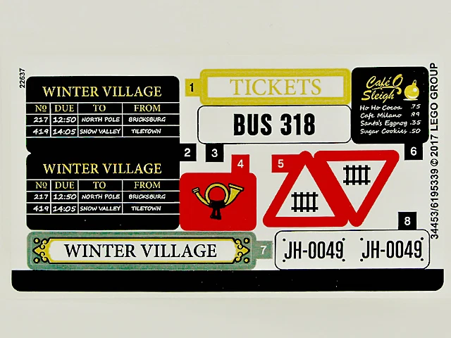 NEW LEGO - Sticker - Town - Holiday - Winter Village Station - Set 10259 - Image 1 of 1