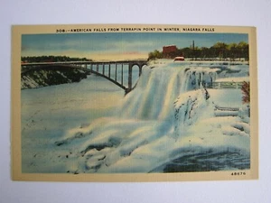 American Falls from Terrapin Point in Winter Niagara Falls Unused Postcard - Picture 1 of 2