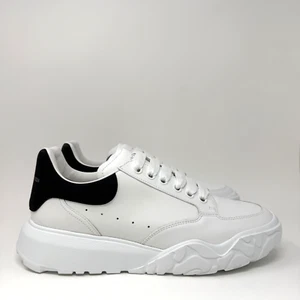 Alexander McQueen Court Sneakers Uomo Taglia 10 US/43 EU Bianco Navy Scuro - Foto 1 di 10
