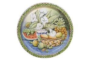 24" Polychrome Ceramic Painted Mexican Majolica Art Pottery Wall Plate Charger - Picture 1 of 12
