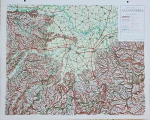 Raised Relief 3D* Plastic Topographical Map, ALESSANDRIA region, Italy - Picture 1 of 1