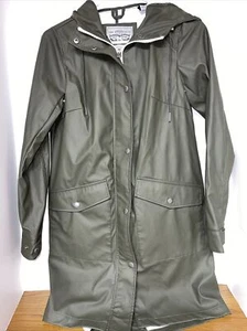 Levis Strauss Full Zip Snap Button Dark Green Polyurethan Rain Coat XXS Levi’s - Bild 1 von 6