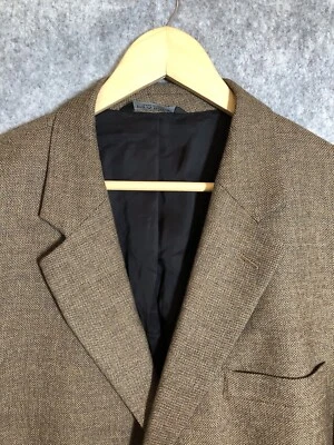 Jos. A. Blazer Bank Hombres 46R Tostado Lana Tweed Traje Abrigo Chaqueta Viajeros Negocios Foto 1 de 4