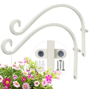 White Plant Hanger Outdoor: 12-Inch Plant Hooks for Wall Indoor - Metal Plant... - Picture 1 of 9