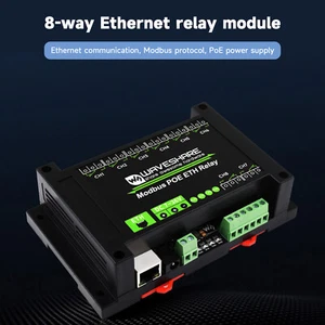 8-Channel Ethernet Relay Module Modbus RTU Protocol Poe Ethernet Communication A - Picture 1 of 14