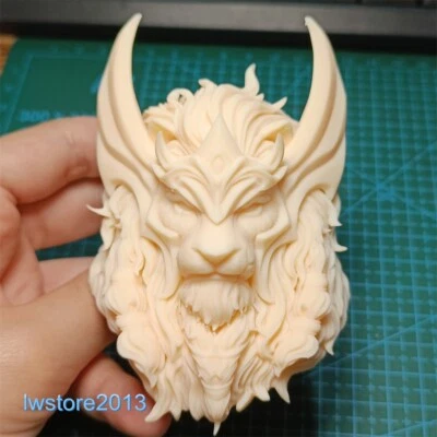 Figura de acción masculina de 12" tallada con cabeza de animal esculpida de león guerrero tallada para juguetes corporales 1:6 Foto 1 de 4