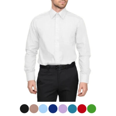 Men's Berlioni Long Sleeve Regular Fit Button Up Solid Dress Shirt - Image 1 of 2