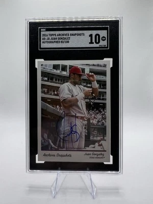 2016 Topps Archives Snapshots - Juan González #AS-JG Autographs /100 (AU) - Image 1 of 2