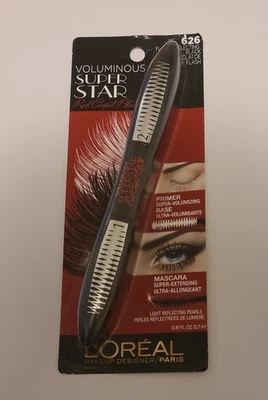 L'OREAL Voluminous Super Star Red Carpet Black Mascara & Primer Loreal 626 NEW - Image 1 of 4