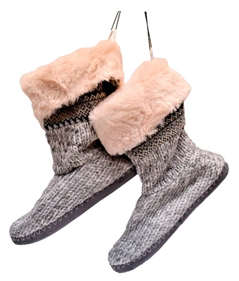 Fairisle Sweater Knit Bootie Slippers Size Large 9-10 New! NWT - Image 1 of 4