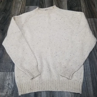 Vintage Loch Leisure Monterey Knitting Mills Sweater Heathered Cream Size XL 70s - Imagem 1 de 4