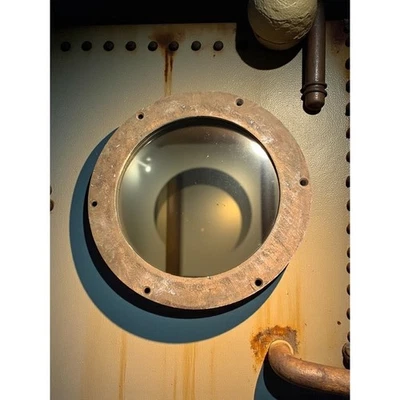 Vintage Brass Ship Porthole Window 1940s Nautical Salvage Maritime-Ocean-Boat - Image 1 of 4