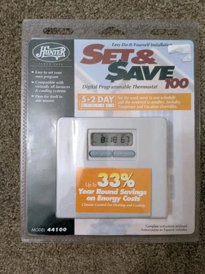 Hunter Thermostat 44100 Set And Save 100 - Image 1 of 3