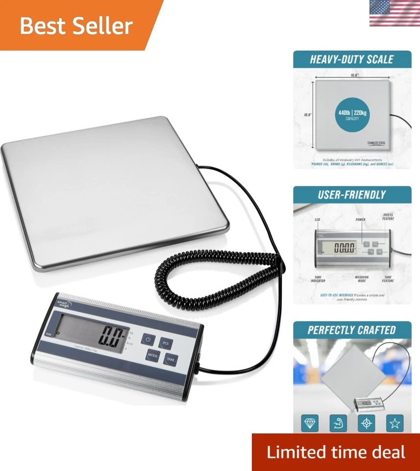 440lbs Digital Shipping Scale with Stainless Steel Platform - Image 1 of 4