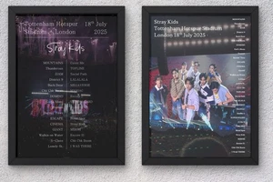 Stray Kids London 2025 Setlist Poster BOTH NIGHTS AVAIL A1-5 Frame Option K-POP - Imagen 1 de 7
