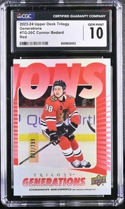 2023-24 Upper Deck Trilogy Connor Bedard #TG-20C, Red /799 - CGC 10 - Picture 1 of 2