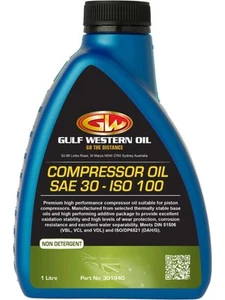 Gulf Western Compressor Oil SAE 30 ISO 100 1L (301940) - Picture 1 of 12
