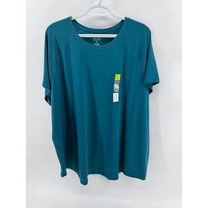 Tek Gear Essential Damen-T-Shirt 3X Übergröße Kurzarm Oberteil türkisblau neu mit Etikett - Bild 1 von 4
