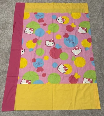 Hello Kitty Curtain Set 37" W x 51" L Handmade One Of A Kind - Image 1 of 4