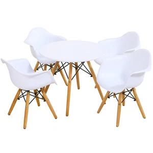 Kids Learning Dining Table &Chairs Set w/4 Chairs Solid Construction 5 pieces - Picture 1 of 8