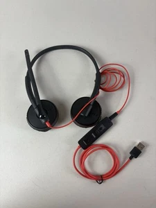 Poly Plantronics PLT C3200 Red Wire Headset + Microphone - Picture 1 of 2