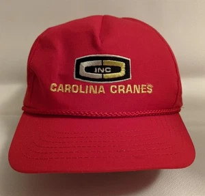 Carolina Cranes Red Rope Snapback Baseball Hat Cap USA made One Size Fits All - Picture 1 of 8