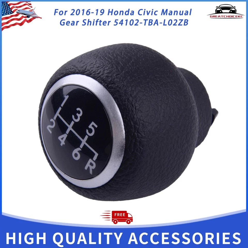 Fit 2016-2019 Honda Civic Manual Gear Shifter Knob Handle #54102-TBA-L02ZB - Imagem 1 de 4