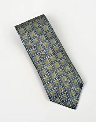 Corbata de seda tejida importada cubos geométricos verde azul rojo JOS A BANK Foto 1 de 4