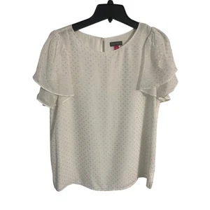Vince Camuto blouse women's size XS white gold flowy career fairy ballet - Picture 1 of 4