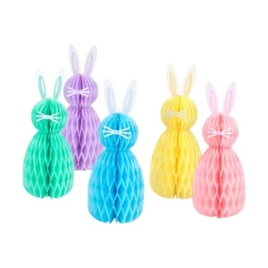 5pcs Easters Rabbit Honeycomb Decorations for Festival Table and Room Decoration - Picture 1 of 8