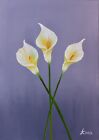 Lily Painting, Lilies, Cala Lily, Flower Painting, Floral Art, Gift for Mom, 