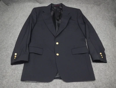 JOS A BANK Blazer Sport Coat Jacket Mens Sz 44L Blue w/ Gold Buttons 100% Wool - Image 1 of 4