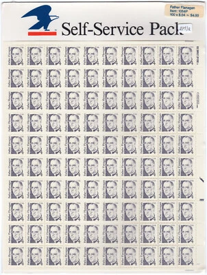 Scott #2171 Father Flanigan Sheet of 100 Stamps - Sealed - Image 1 of 3
