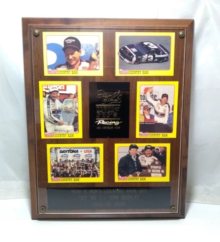 Dale Earnhardt Sr #3 1991 Mom N Pops Card Set Plaque Cover