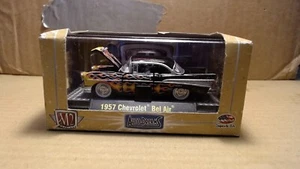 M2 Machines 2010 Auto-Dreams, 1957 Chevy Bel Air, black w/red-yellow flames - Picture 1 of 6
