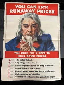 YOU CAN LICK RUNAWAY PRICES Original WW2(1942) Poster James Montgomery Flagg - Picture 1 of 10