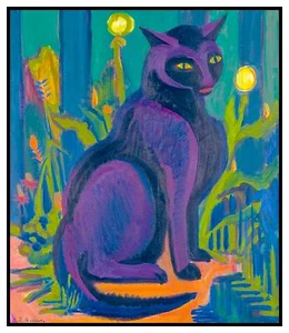 The Black Cat by Ernst Ludwig Kirchner Counted Cross Stitch Pattern - Picture 1 of 4