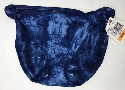 Parte inferior de bikini Lucky Brand Hipster solo para mujer S pequeña con cuentas corbata teñida de azul $64 Foto 1 de 4