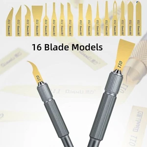 For Cell Phone Motherboard CPU Repair Chip Gel Removal Handle Tools 16 Blade Kit - Picture 1 of 18