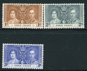 GOLD COAST 112-14 SG117-19 MH 1937 KGVI Coronation Issue set of 3 CV$3 - Picture 1 of 1