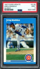 1987 Fleer Update Glossy #U-68 GREG MADDUX  RC/Rookie  Cubs HOF  PSA 9 MINT  (B)