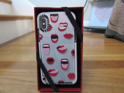NEW UNUSED CASETIFY IPHONE X/XS Case - Lips Mouth Tongue Clear Pink Red Black - Image 1 of 4