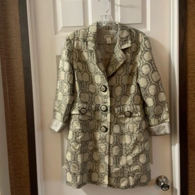 Abrigo de vestir para mujer Harold's estampado dorado/bronceado acetato talla M Foto 1 de 4