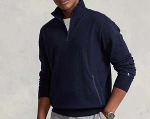 Neu Polo Ralph Lauren Wollfrottee Quarter-Zip Pullover XXL Navy "imperfekt MAR25A - Bild 1 von 1